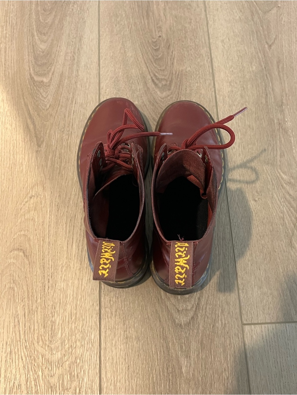 Women’s Dr Martens Pascal Cherry Red Lace-Up Leather Combat Boots US 8 / UK 6 - Picture 7 of 16
